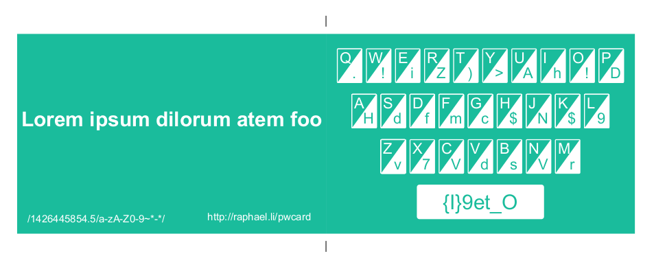 Password Card Examples